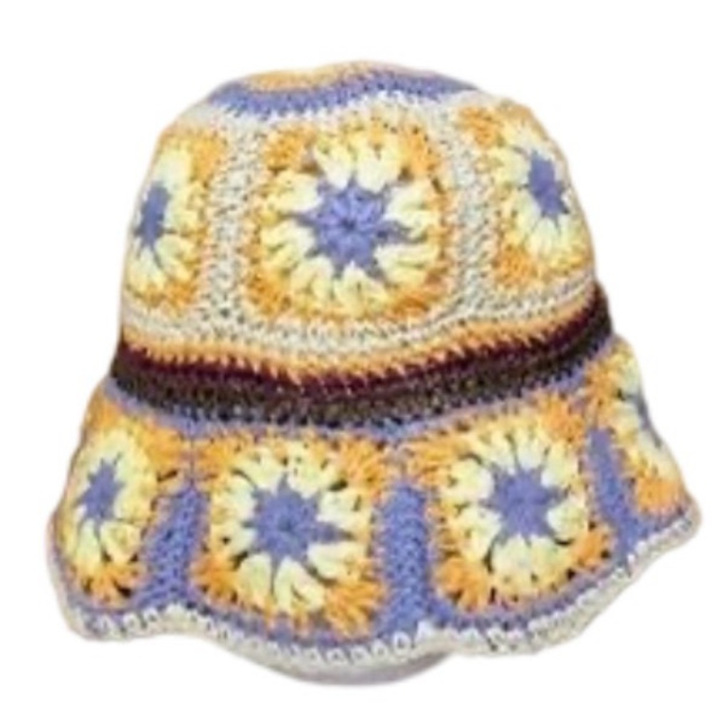 Forever 21  Granny square Multicolor Crochet Bucket Hat - Picture 2 of 5